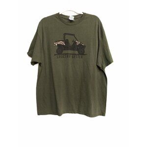 Delta Pro Weight Mens Green T Shirt Graphic Crew Neck Pullover Short Sleeve 2XL